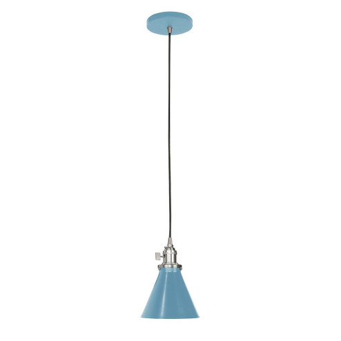 Uno One Light Pendant in Light Blue w/Brushed Nickel (518|PEB4055496C16)