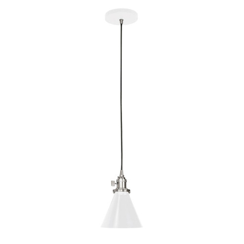 Uno One Light Pendant in White w/Brushed Nickel (518|PEB4054496C26)