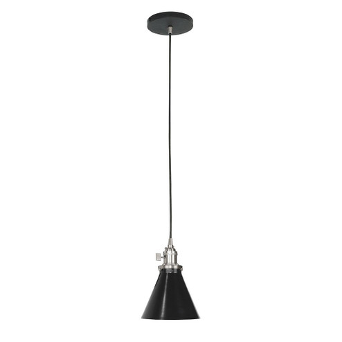 Uno One Light Pendant in Black w/Brushed Nickel (518|PEB4054196C16)