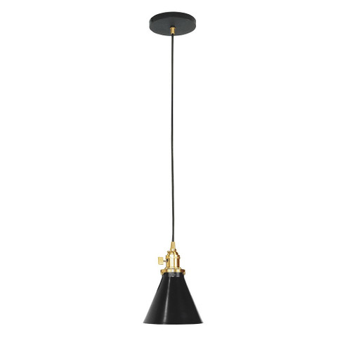 Uno One Light Pendant in Black w/Brushed Brass (518|PEB4054191C25)