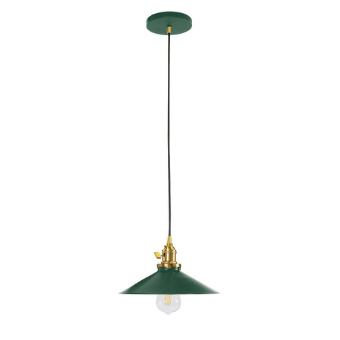 Uno One Light Pendant in Forest Green w/Brushed Brass (518|PEB4044291C27)