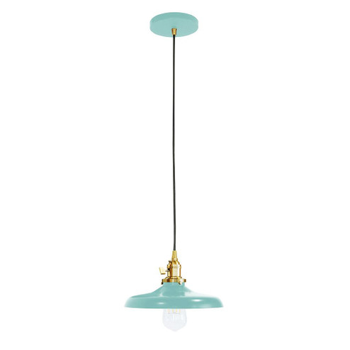 Uno One Light Pendant in Sea Green w/Brushed Brass (518|PEB4014891C16)