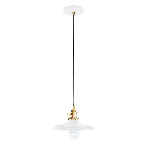 Uno One Light Pendant in White w/Brushed Brass (518|PEB4014491C26)