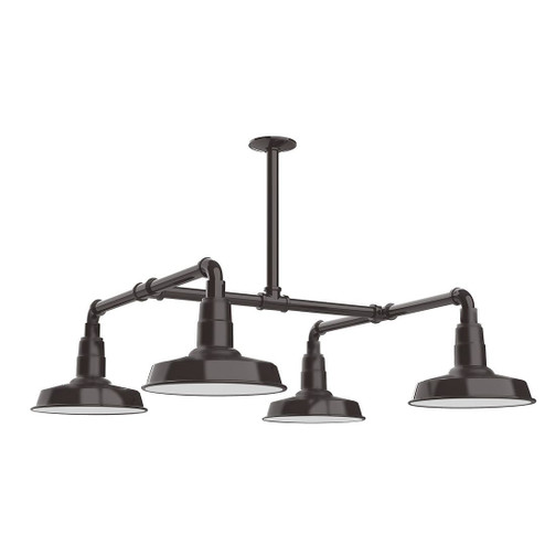 Warehouse Four Light Pendant in Architectural Bronze (518|MSP18151G06)