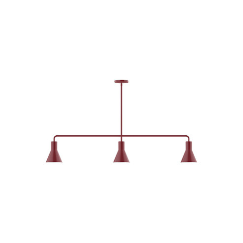Flare Three Light Linear Pendant in Barn Red (518|MSN43655)