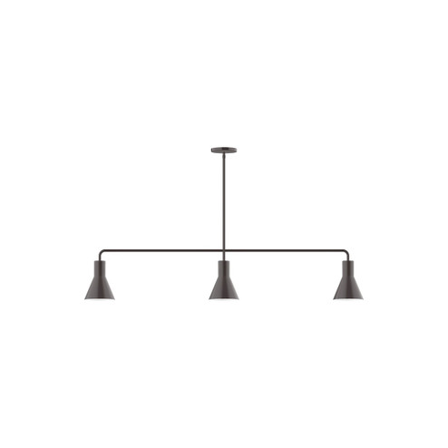 Flare Three Light Linear Pendant in Architectural Bronze (518|MSN43651)