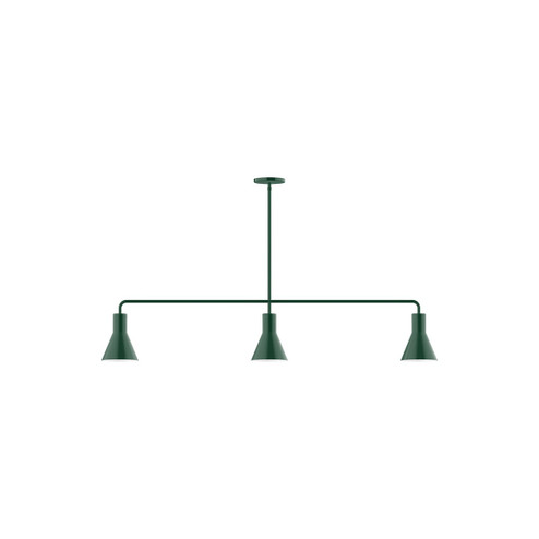 Flare Three Light Linear Pendant in Forest Green (518|MSN43642)