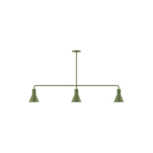 Flare Three Light Linear Pendant in Fern Green (518|MSN43622)