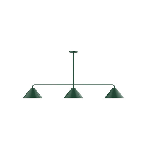 Pinnacle Three Light Linear Pendant in Forest Green (518|MSN42242)