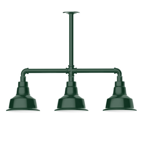 Warehouse Three Light Pendant in Forest Green (518|MSK18042G06)