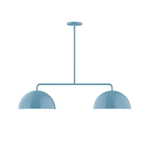 Arcade Two Light Linear Pendant in Light Blue (518|MSG432G1554)