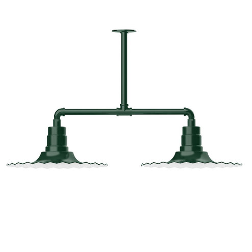 Radial Two Light Pendant in Forest Green (518|MSD15942T48G06)