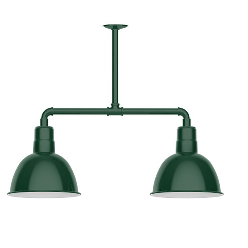 Deep Bowl Two Light Pendant in Forest Green (518|MSD11642G06)