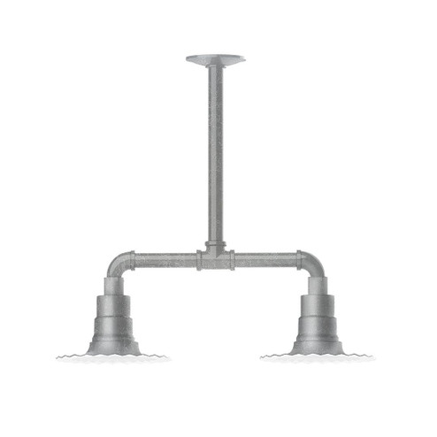 Radial Two Light Pendant in Painted Galvanized (518|MSB15749G06)