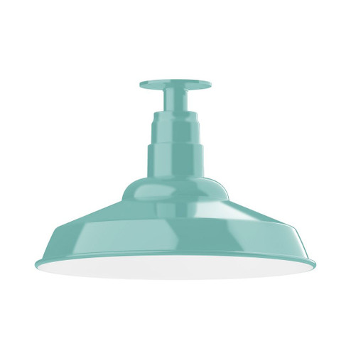 Warehouse One Light Flush Mount in Sea Green (518|FMB18448G06)