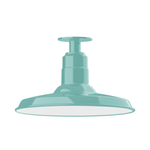 Warehouse One Light Flush Mount in Sea Green (518|FMB18348G06)