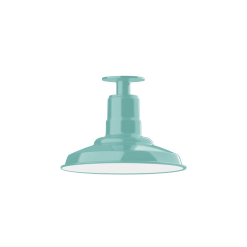 Warehouse One Light Flush Mount in Sea Green (518|FMB18248G06)