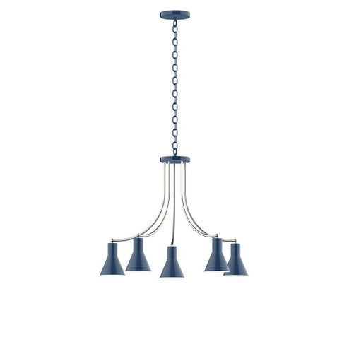 J-Series Five Light Chandelier in Navy with Brushed Nickel (518|CHN4365096)