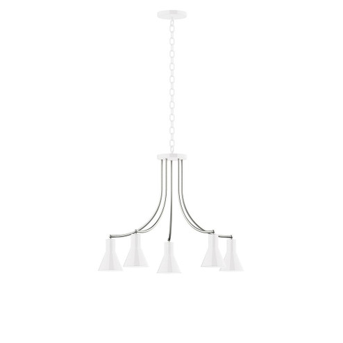 J-Series Five Light Chandelier in White with Brushed Nickel (518|CHN4364496)