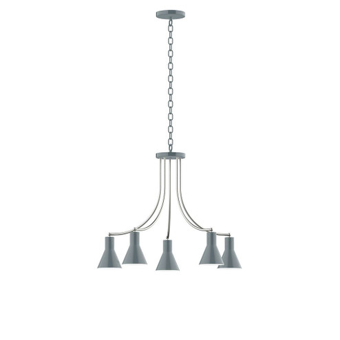 J-Series Five Light Chandelier in Slate Gray with Brushed Nickel (518|CHN4364096)