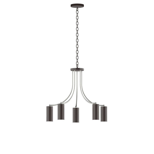 J-Series Five Light Chandelier in Architectural Bronze with Brushed Nickel (518|CHN4185196)