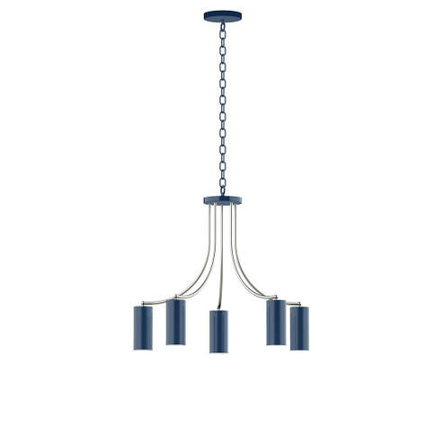 J-Series Five Light Chandelier in Navy with Brushed Nickel (518|CHN4185096)