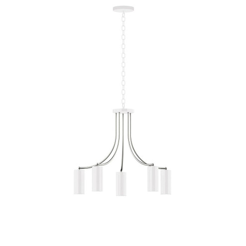 J-Series Five Light Chandelier in White with Brushed Nickel (518|CHN4184496)