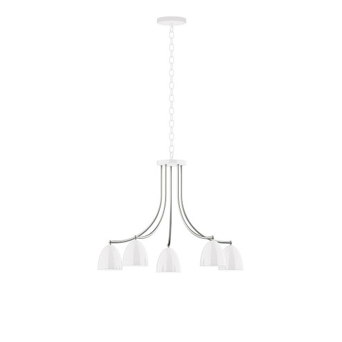 J-Series Five Light Chandelier in White with Brushed Nickel (518|CHN4174496)
