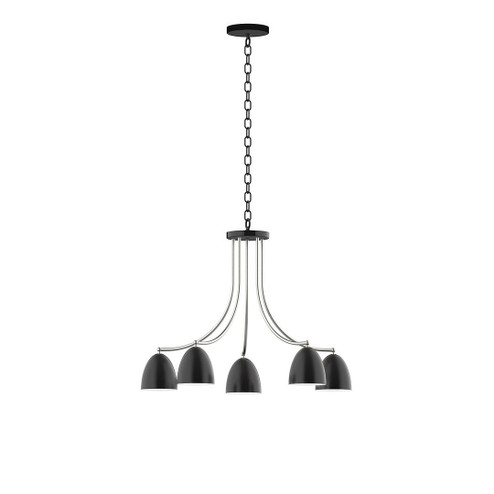 J-Series Five Light Chandelier in Black with Brushed Nickel (518|CHN4174196)