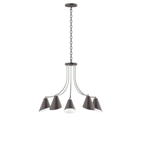 J-Series Five Light Chandelier in Architectural Bronze with Brushed Nickel (518|CHN4155196)