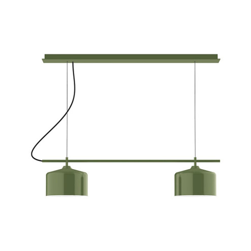 Axis Two Light Linear Chandelier in Fern Green (518|CHE41922C24)