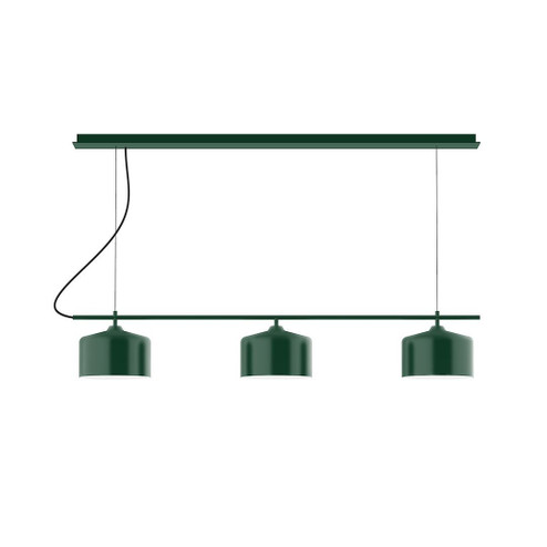 Axis Three Light Linear Chandelier in Forest Green (518|CHD41942C23)