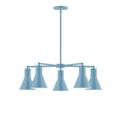 Flare Five Light Chandelier in Light Blue (518|CHC43654)