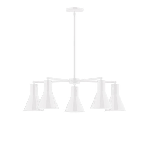 Flare Five Light Chandelier in White (518|CHC43644)