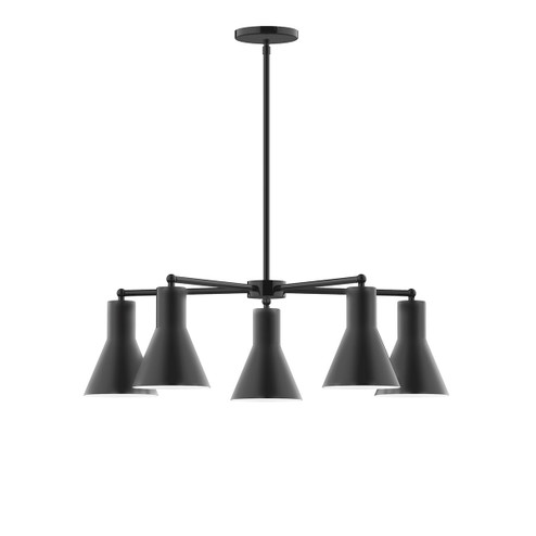 Flare Five Light Chandelier in Black (518|CHC43641)