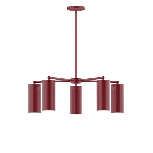 J-Series Five Light Chandelier in Barn Red (518|CHC41855)