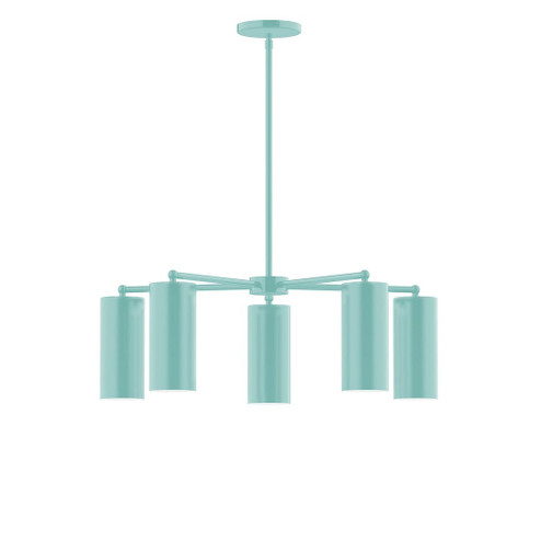 J-Series Five Light Chandelier in Sea Green (518|CHC41848)