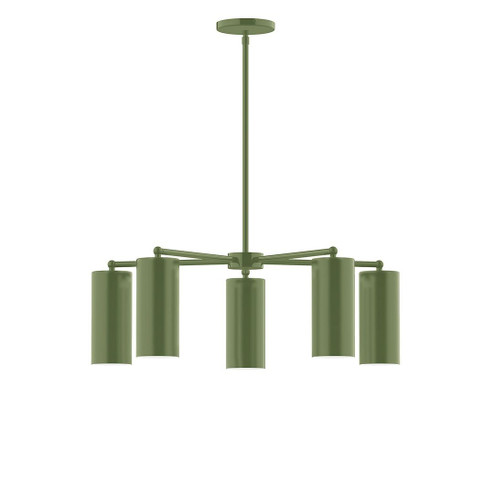 J-Series Five Light Chandelier in Fern Green (518|CHC41822)