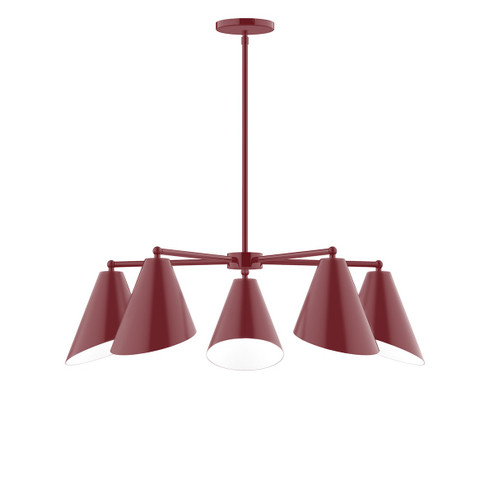 Jasmine Five Light Chandelier in Barn Red (518|CHC41555)