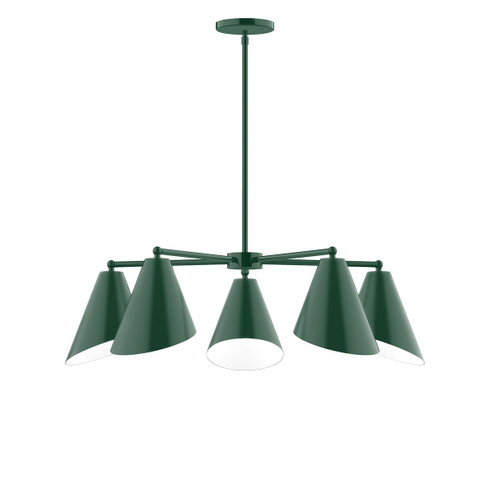 Jasmine Five Light Chandelier in Forest Green (518|CHC41542)