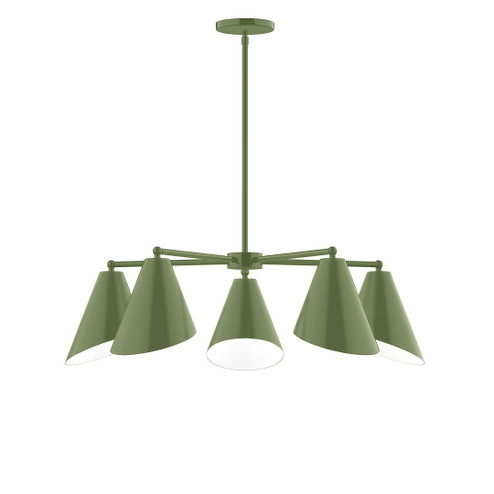 J-Series Five Light Chandelier in Fern Green (518|CHC41522)