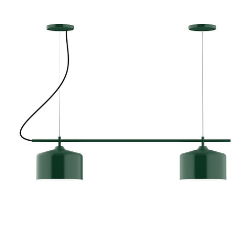 Axis Two Light Linear Chandelier in Forest Green (518|CHB41942C23)