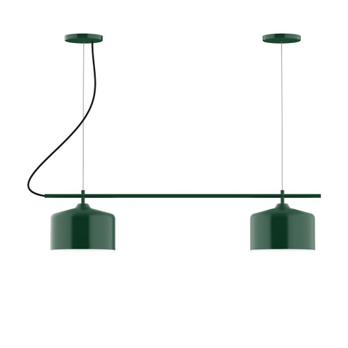 Julia Two Light Linear Chandelier in Forest Green (518|CHB41942)