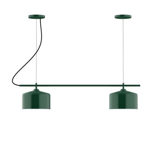 Axis Two Light Linear Chandelier in Forest Green (518|CHB41942)