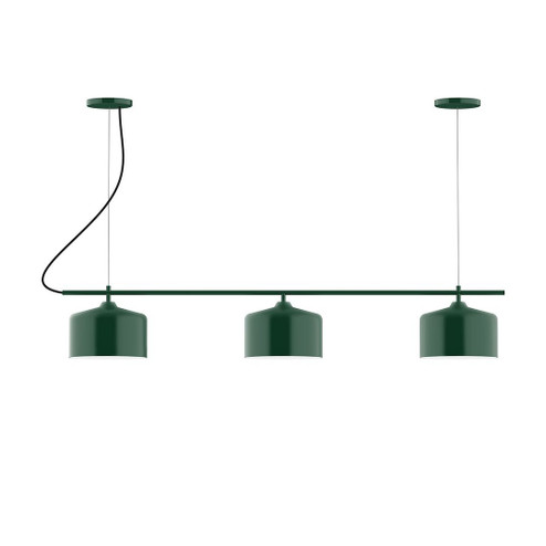 Julia Three Light Linear Chandelier in Forest Green (518|CHA41942C16)
