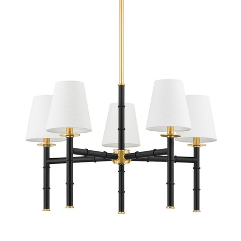 Banyan Five Light Chandelier in Aged Brass (428|H759805AGBSBK)