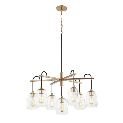 Fusion Seven Light Chandelier in Matte Black w/ Brass (102|FSN8107CLERMBBR)