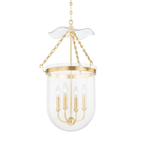 Rousham Four Light Lantern in Aged Brass (70|MDS1602AGB)