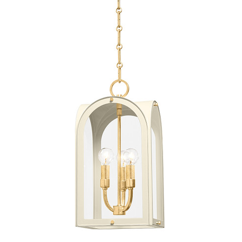Lincroft Three Light Lantern in Vintage Gold Leaf/Soft Sand (70|6610VGLSSD)