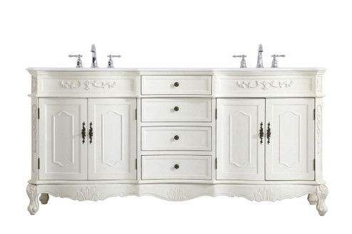 Danville Double Bathroom Vanity in Antique white (173|VF10172DAWVW)